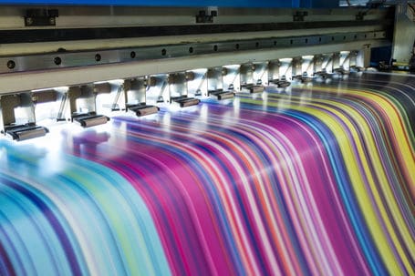 Different colours being printed