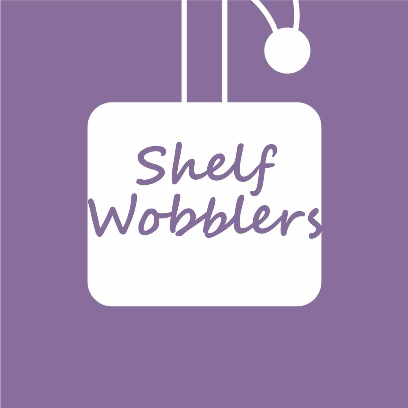 Purple shelf wobbler