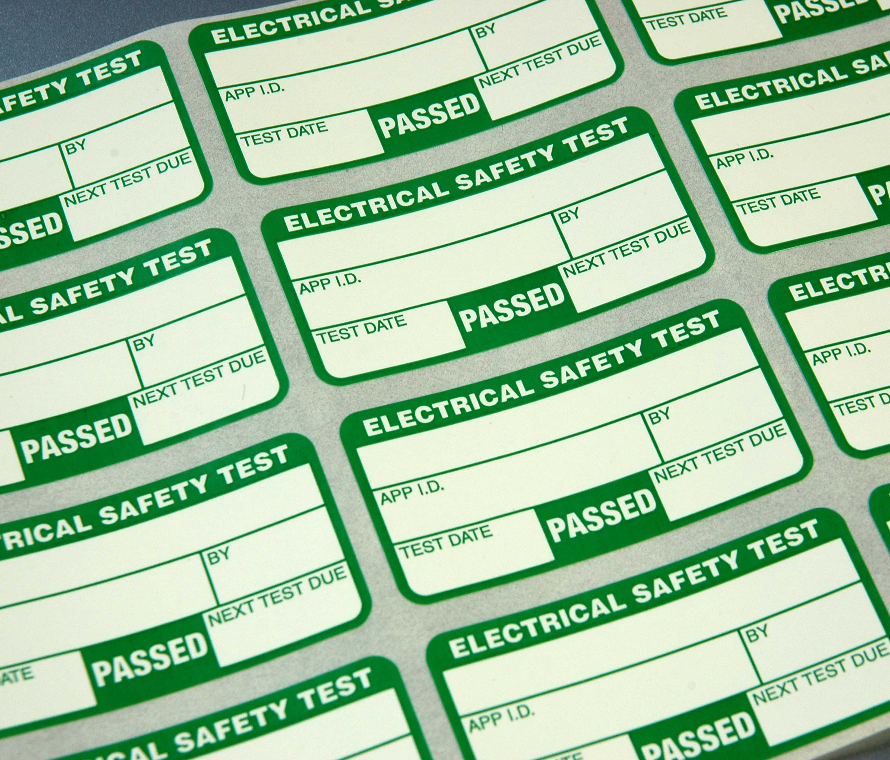 Electrical Safety Test Labels